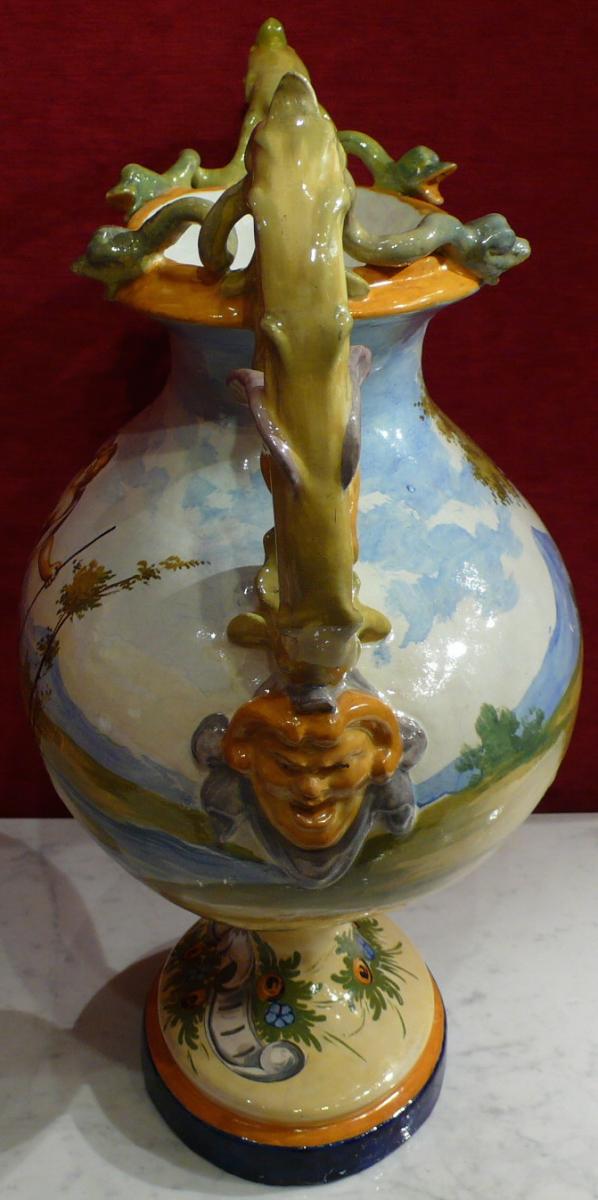 Grand Vase Ancien Italien Renaissance Style Nivernais Epoque Fin 19ème Siècle-photo-3