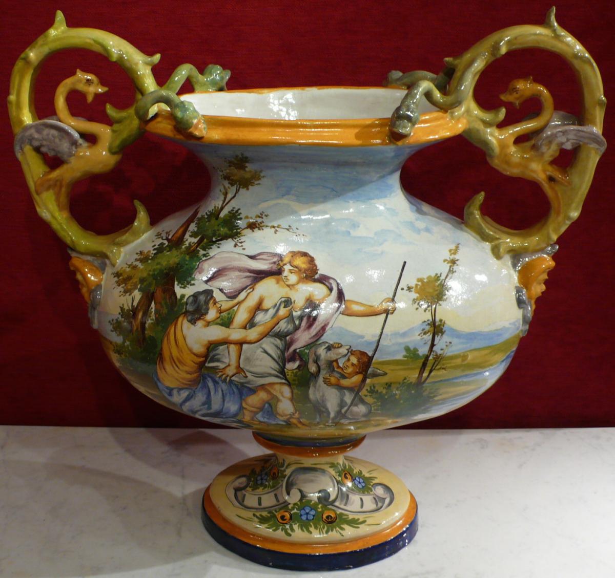 Grand Vase Ancien Italien Renaissance Style Nivernais Epoque Fin 19ème Siècle-photo-5