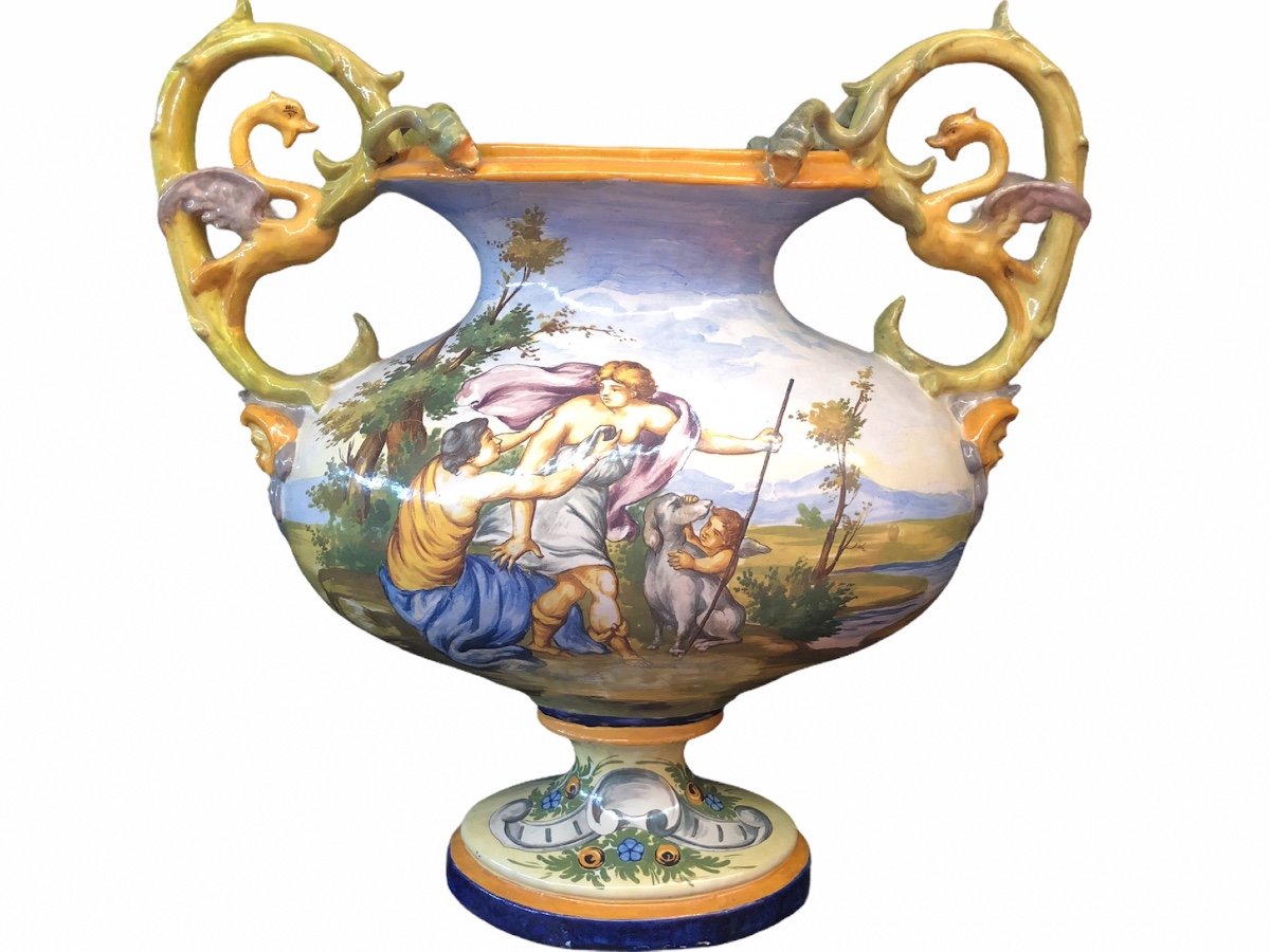 Grand Vase Old Italian Renaissance Style Nivernais Late 19th/ 20th Beginning-photo-6