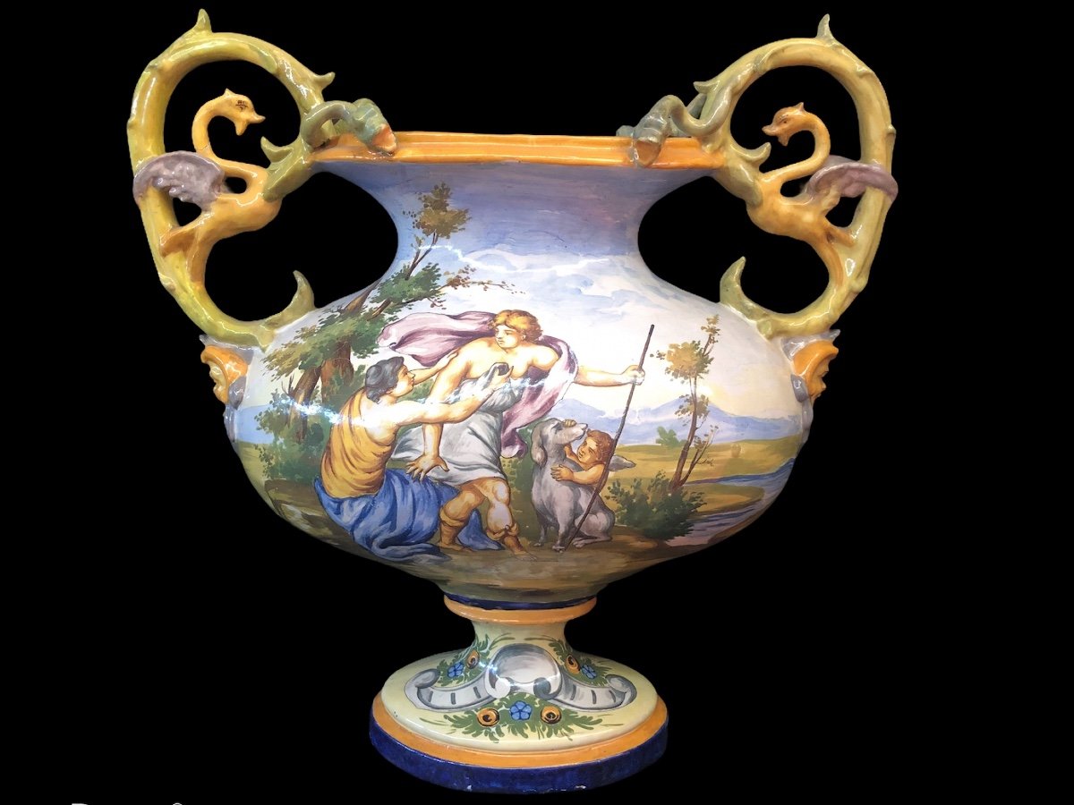 Grand Vase Ancien Italien Renaissance Style Nivernais Epoque Fin 19ème Siècle