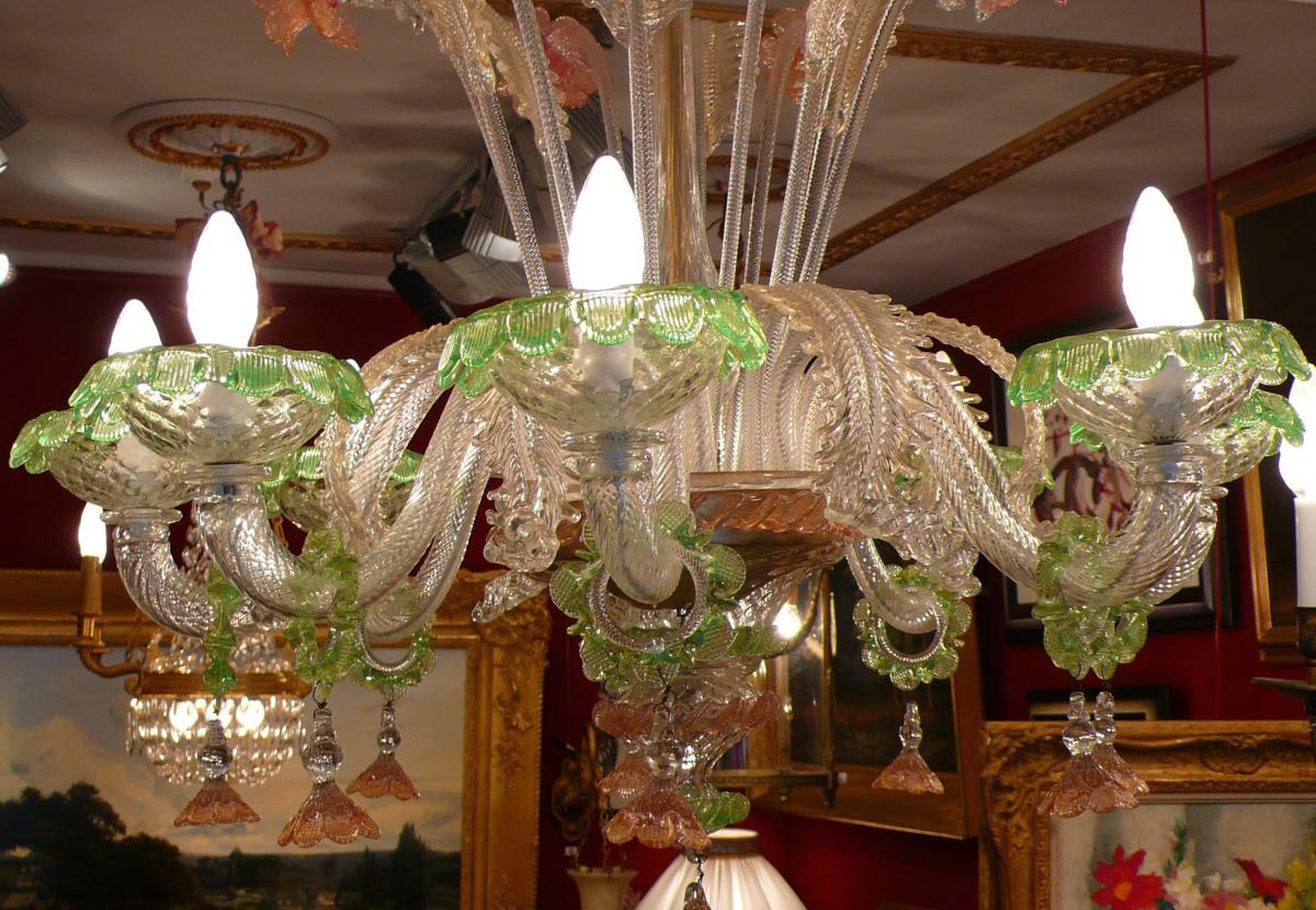 Murano Old Chandelier Venice 20th Century 8 Lights-photo-1