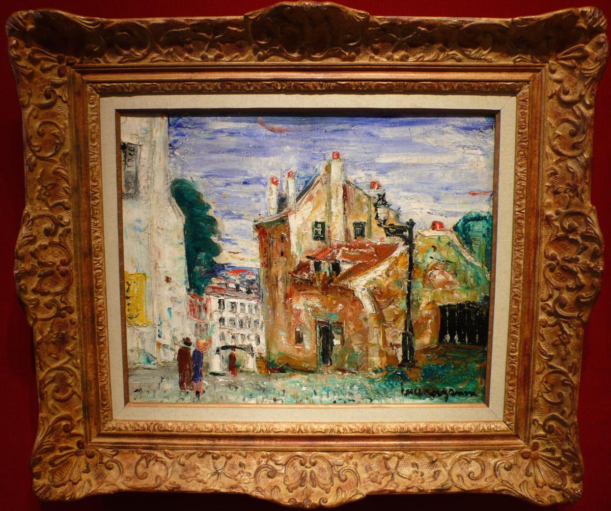 Genin Lucien Painting 20th Century View Of Paris Montmartre House Of Mimi Pinson Oil Signed-photo-4