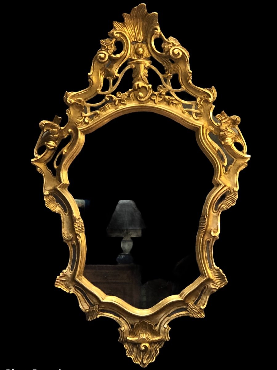 Mirror Carved Gilded Style Louis XV 19th Century