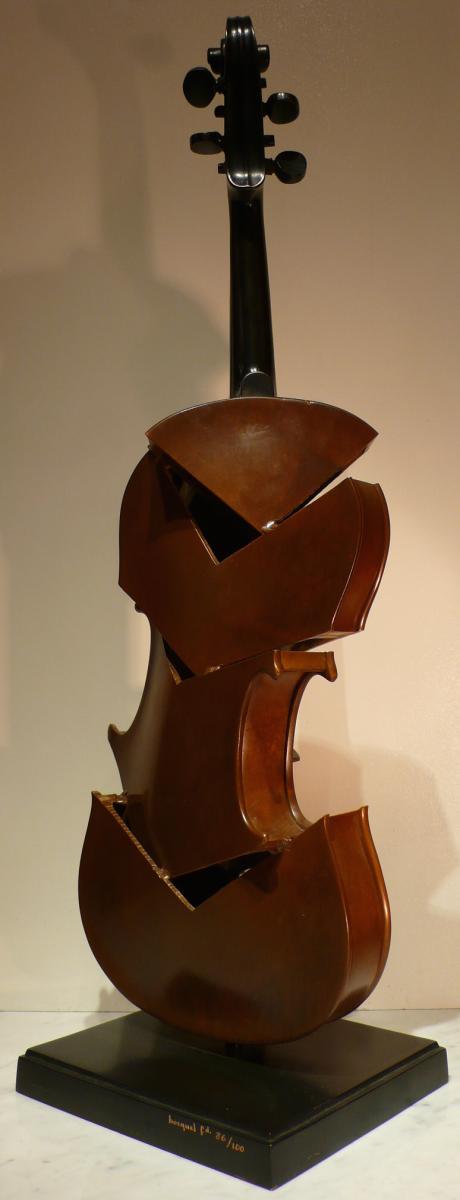 Arman Bronze Sculpture 20th Century Signed Violin Coupe II Tribute To Picasso Modern Art-photo-4