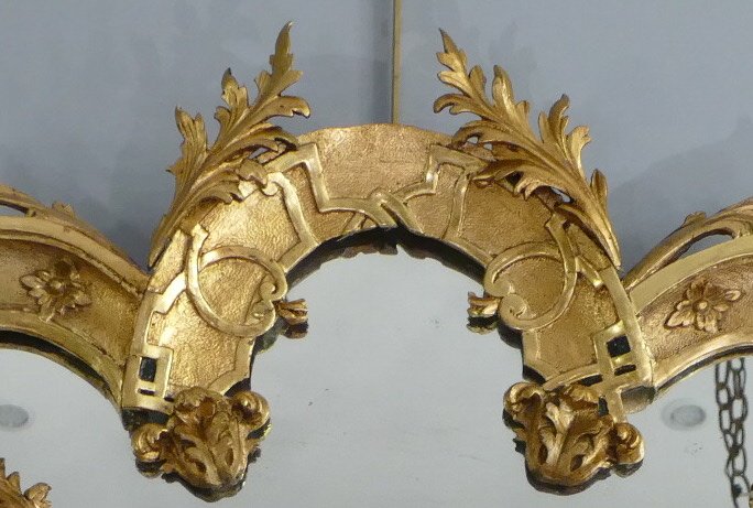Rocaille Mirror In Golden Wood 19th Century-photo-6
