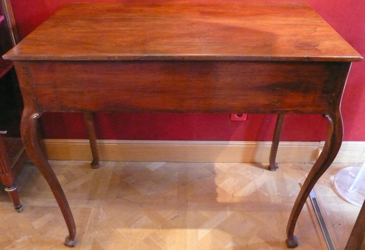 Portugal XVIIIème Siecle Table Console En Palissandre Mouluree Ouvrant Par Deux Tiroirs-photo-3