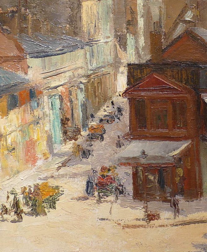 Abel Truchet Louis Peinture Française Belle Epoque Paris Vue De Montmartre Huile Toile Signée-photo-4