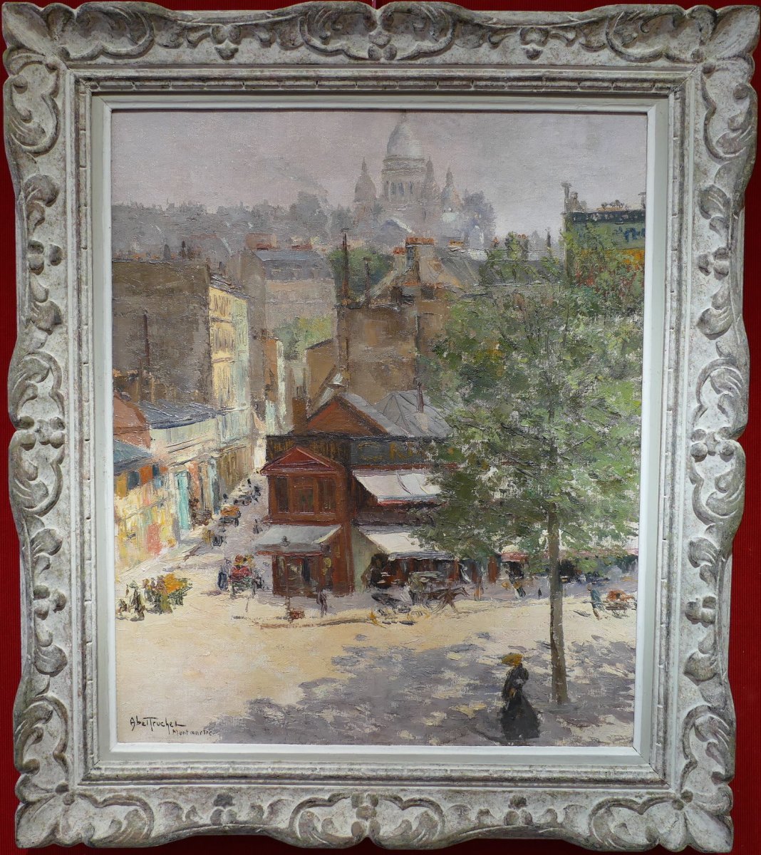Abel Truchet Louis French Painting Belle Epoque Paris View Of Montmartre Oil Canvas Signed
