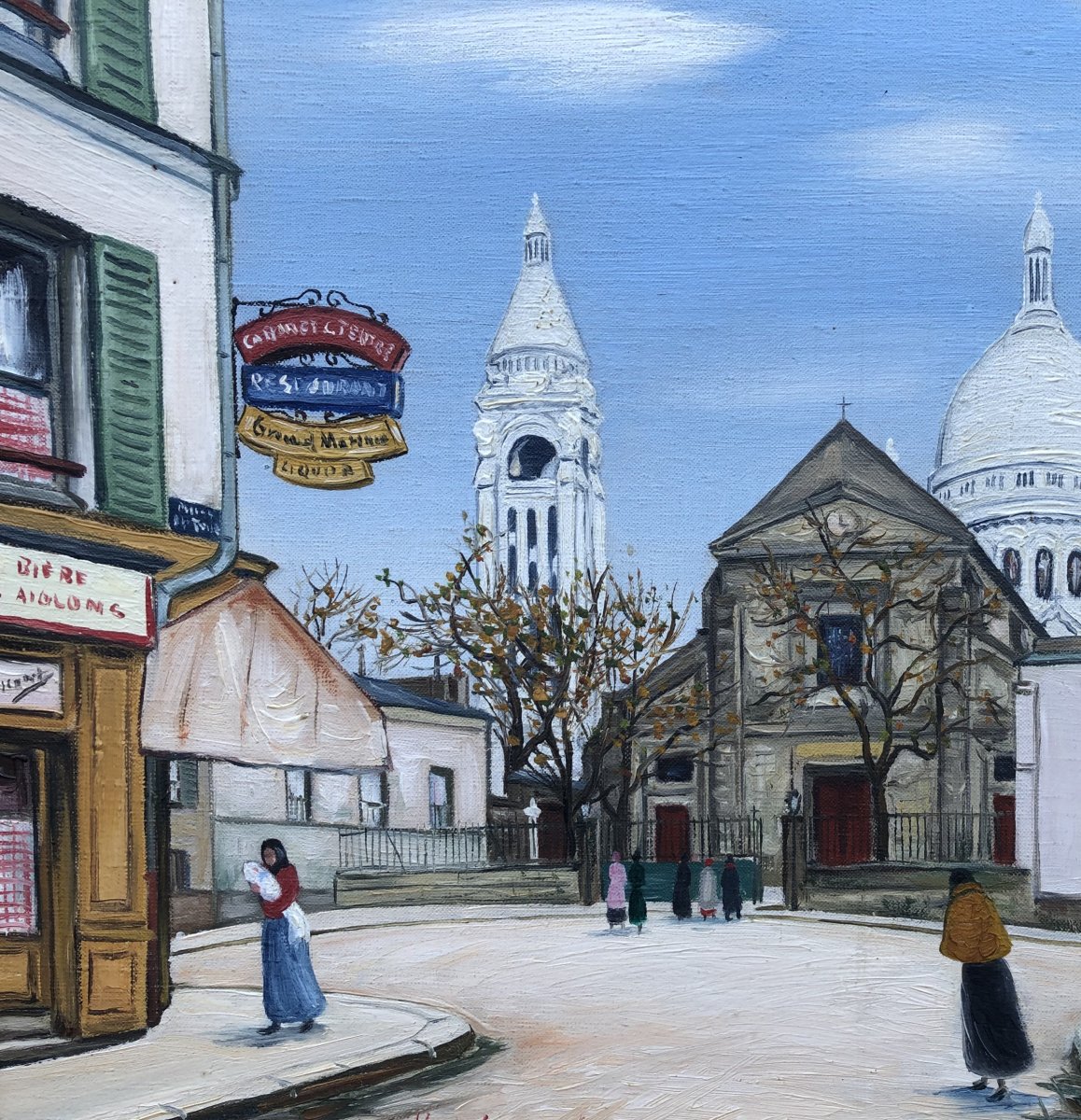 Gazi Le Tatar Montmartre Oil On Canvas Signed And Located-photo-2