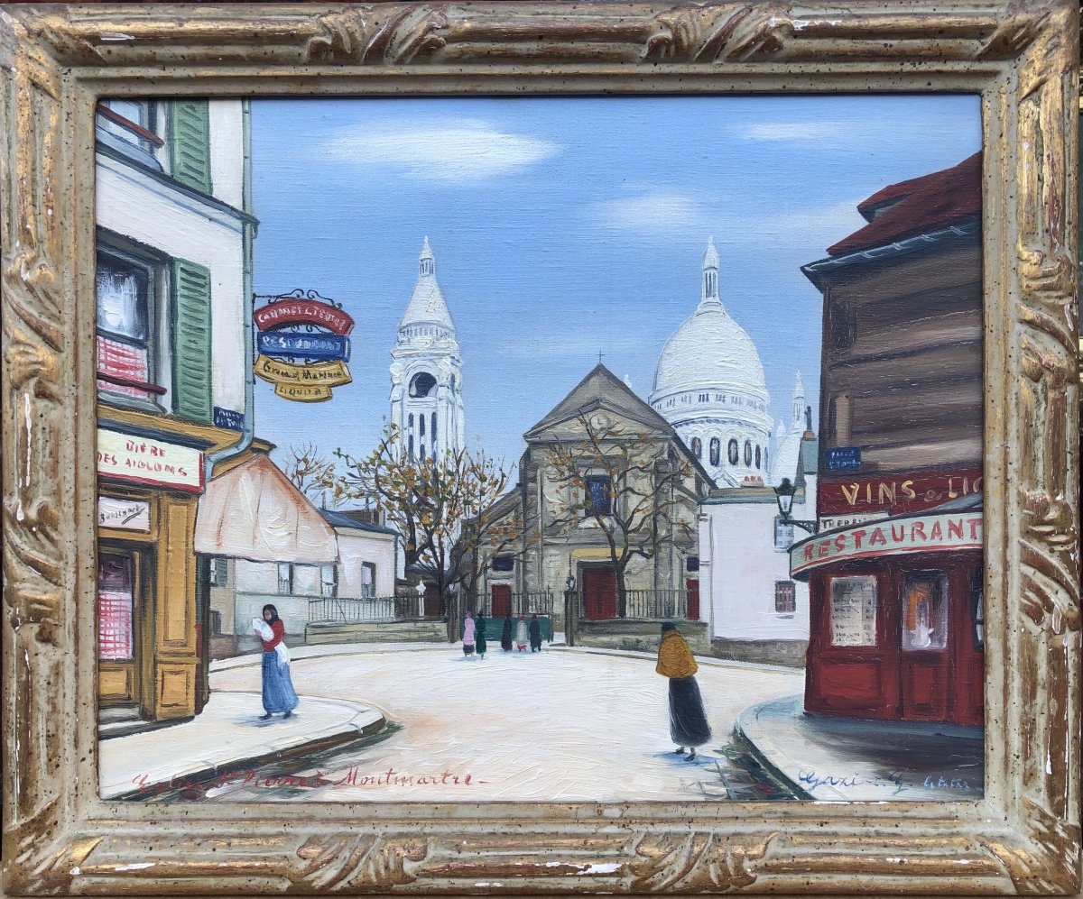 Gazi Le Tatar Montmartre Oil On Canvas Signed And Located-photo-6