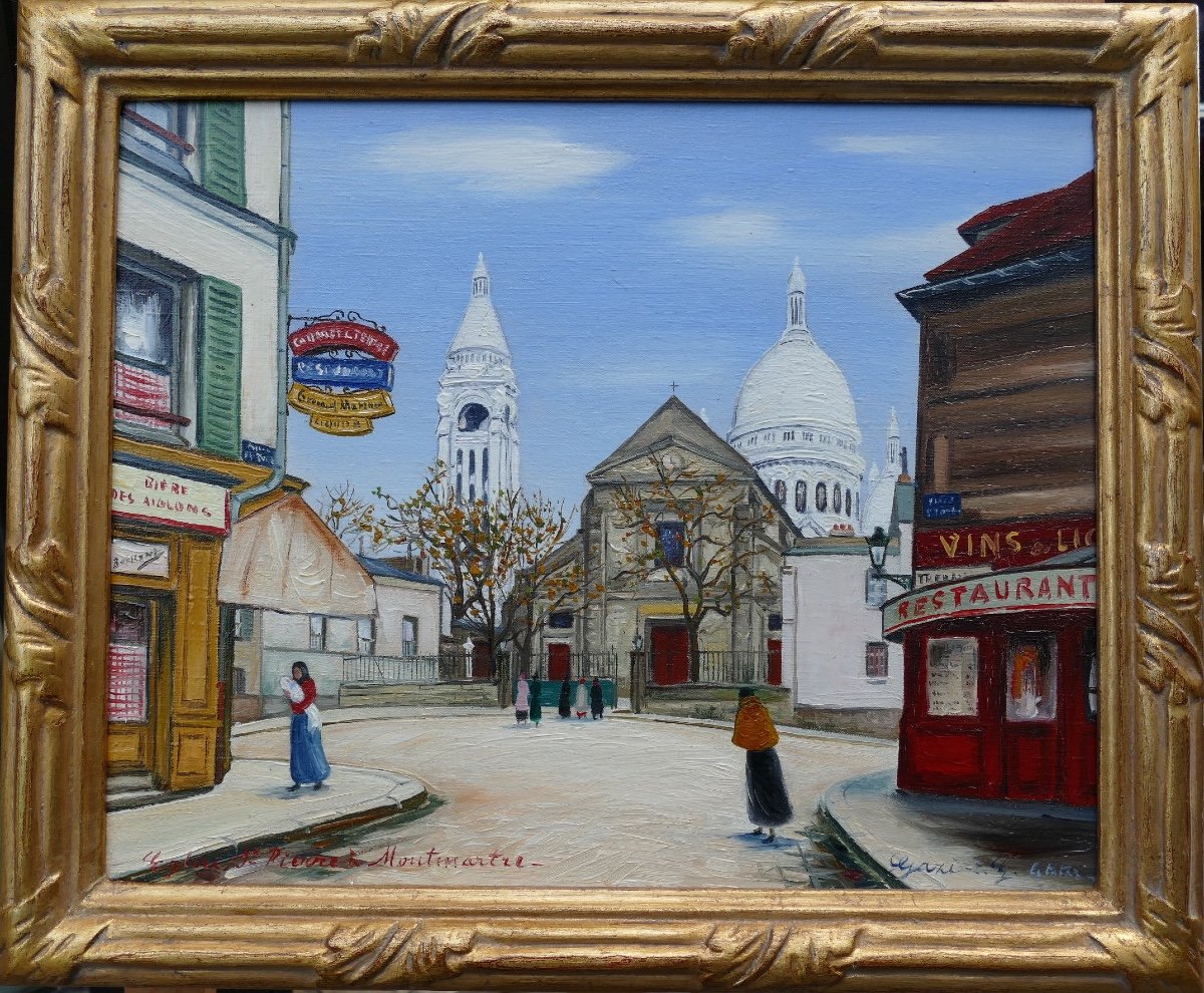 Gazi Le Tatar Montmartre Oil On Canvas Signed And Located