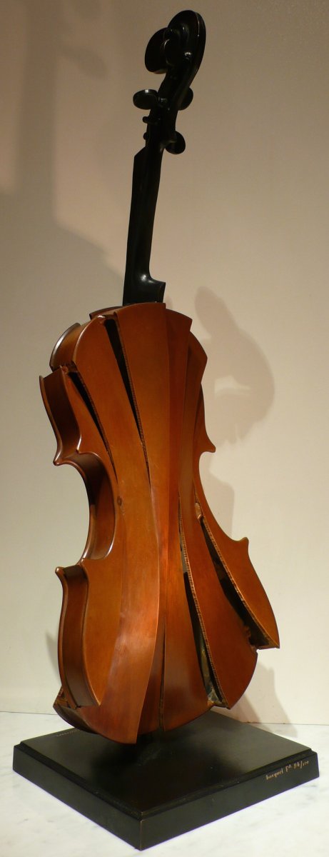 Arman Sculpture En Bronze 20ème Siècle Signée Violon Coupé III Art Moderne-photo-5