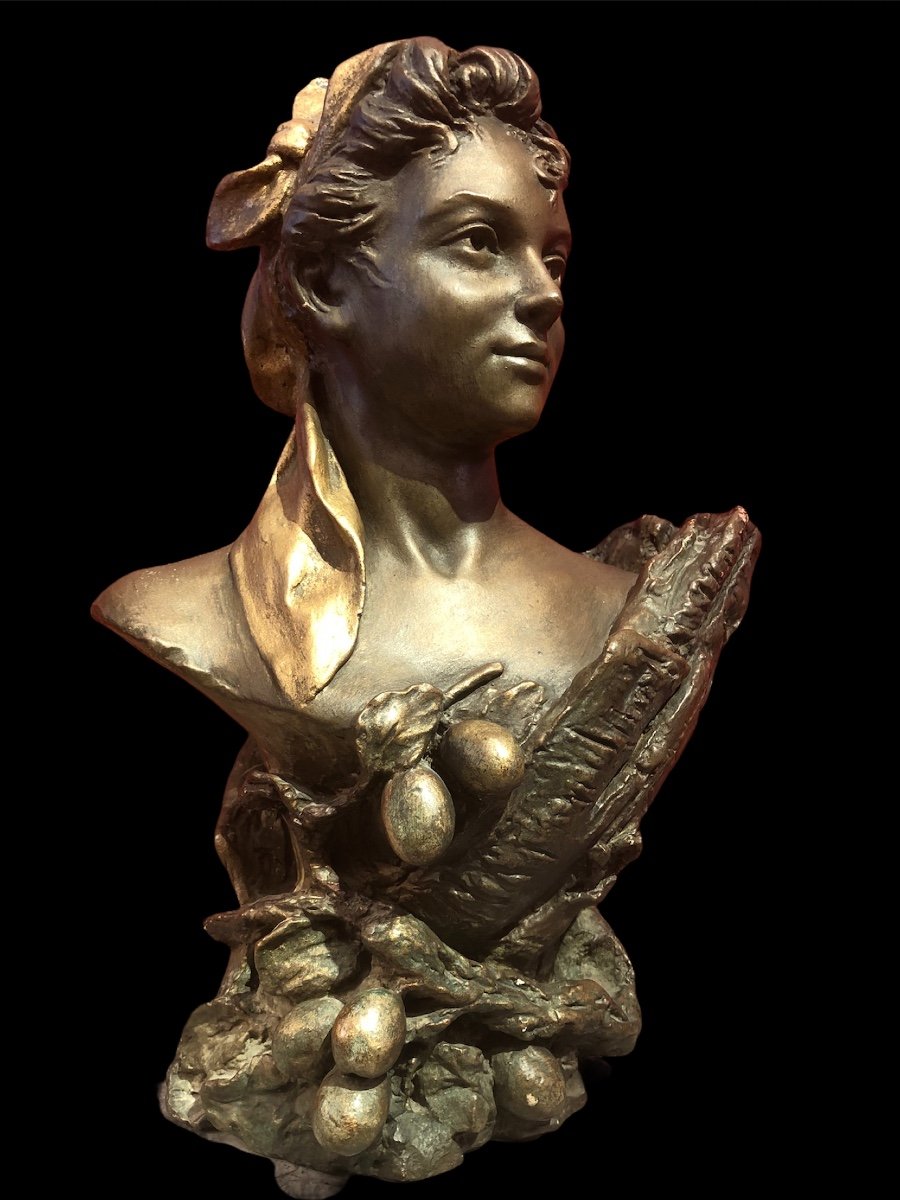 Bust Of Woman By Pierre Campagne Sculpture 19th-photo-2