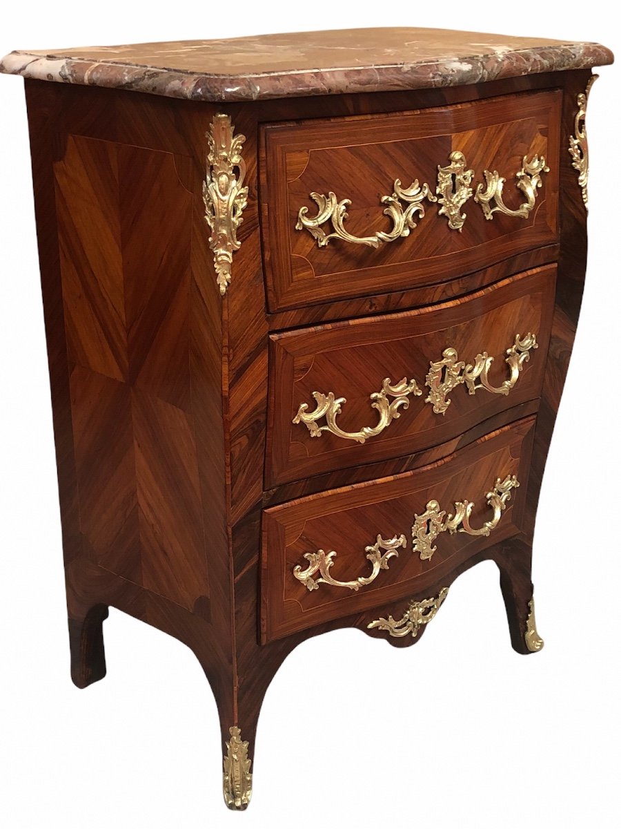 Small Parisian Chest Of Drawers Curved On Three Sides From The Louis XV Period Antoine Gosselin-photo-2