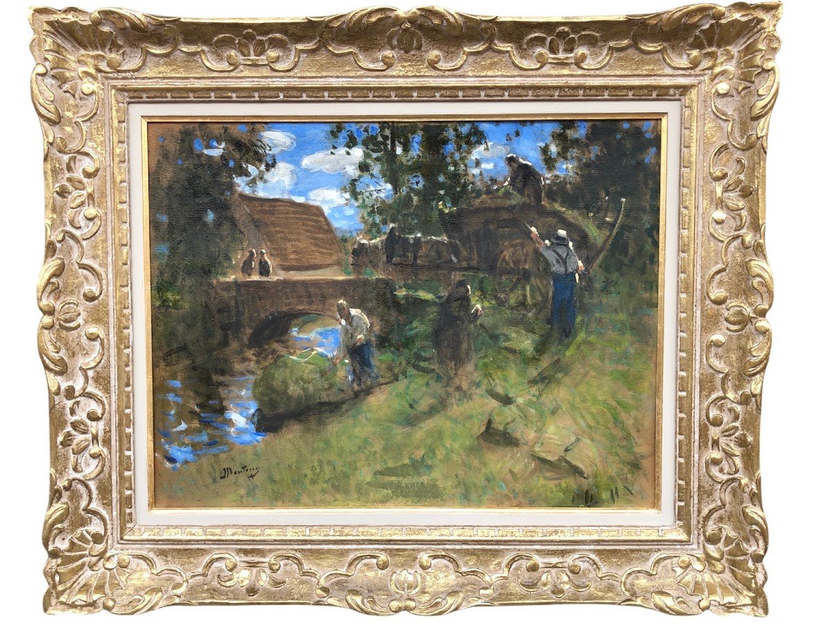 Montezin Pierre Eugène Peinture 20è Siècle Tableau Postimpressionniste Gouache Vernie Signée