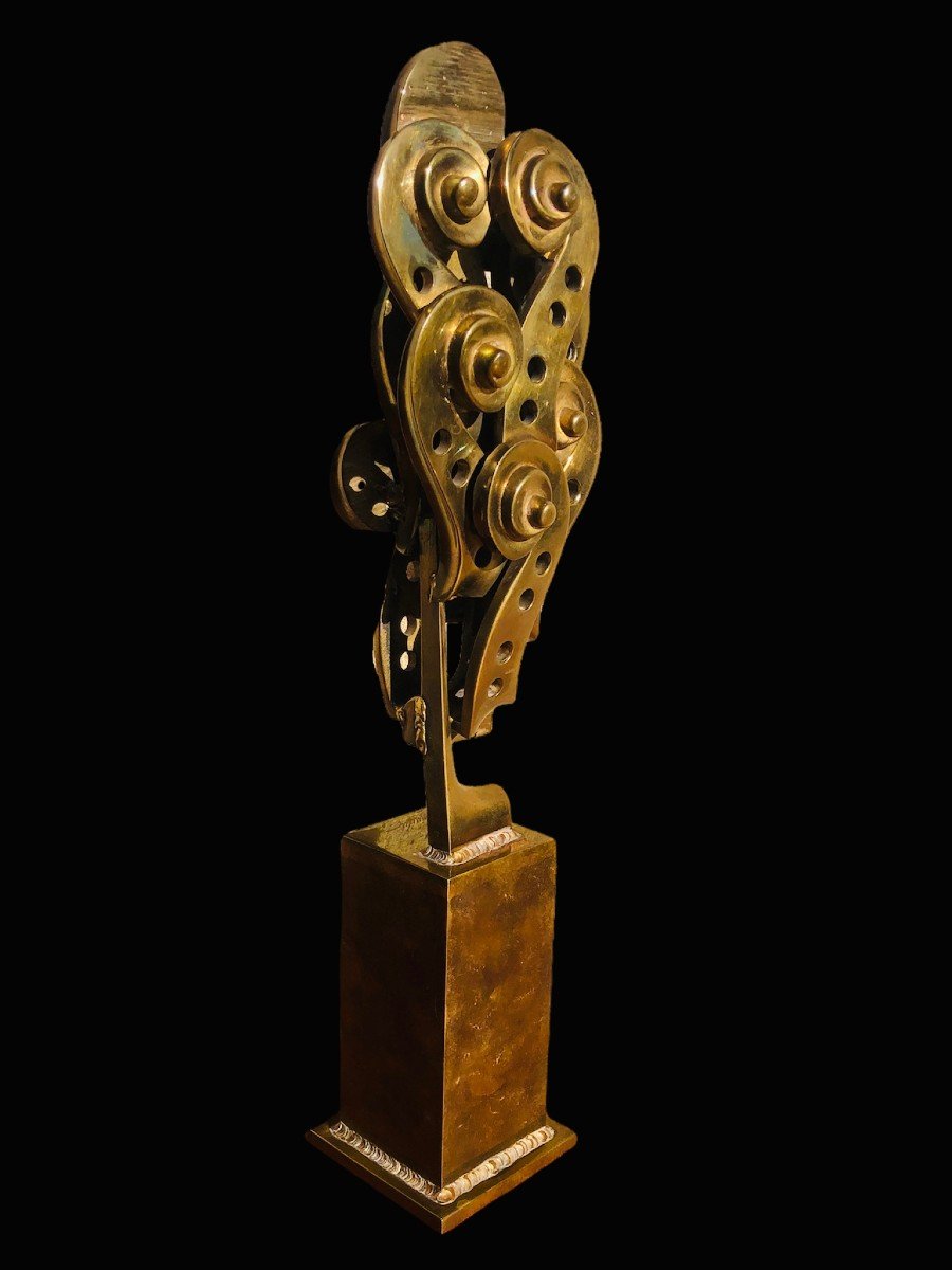 Arman Bronze Sculpture Signed 20th Century Violin Crosses Modern Art-photo-2