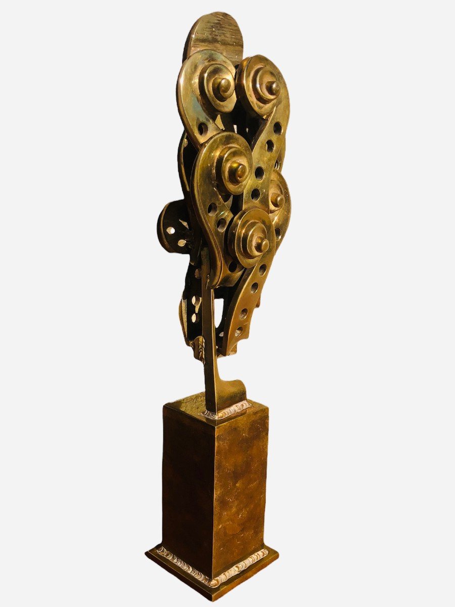 Arman Bronze Sculpture Signed 20th Century Violin Crosses Modern Art
