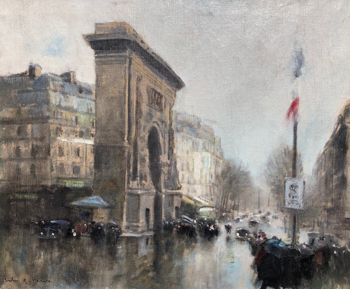 Herve Jules Tableau Impressionniste 20è Paris Porte St Martin Grands Boulevardshuiletoilesignée-photo-2
