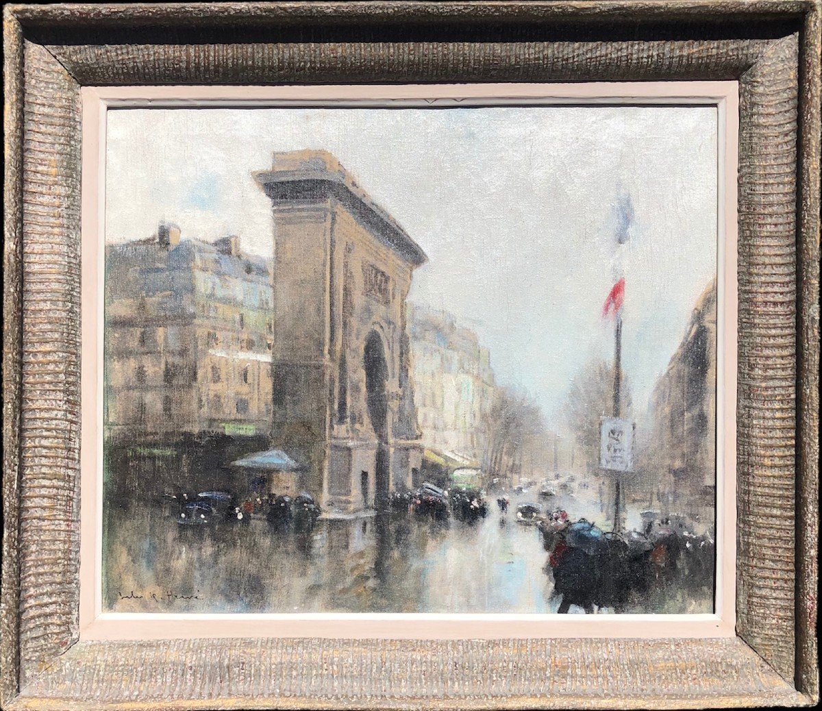 Herve Jules Tableau Impressionniste 20è Paris Porte St Martin Grands Boulevardshuiletoilesignée