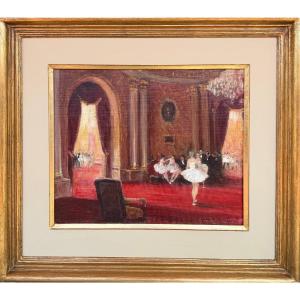 HERVE Jules Tableau Impressionniste XXè Paris Paris foyer de l'Opéra HuiletoileSignéeCertificat