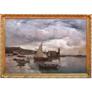 Appian Adolphe, 19th-century French Painting: The Bay Of Collioure, Oil On Canvas, Signed, Certificate