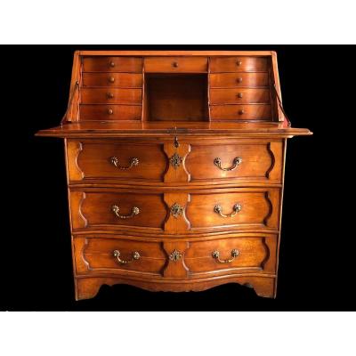 Louis XV Office Commode Scriban In Walnut 18th Century