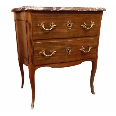 Commode Petite Sauteuse Deux Tiroirs En Acajou 18è Siècle