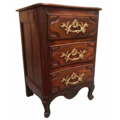 Small Chest Of Drawers Three Drawers In Walnut And Oak 18th Century
