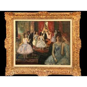 Cosson Marcel Painting 20th Ballerinas In The Salon Of Subscribers In Opera Oil Signed