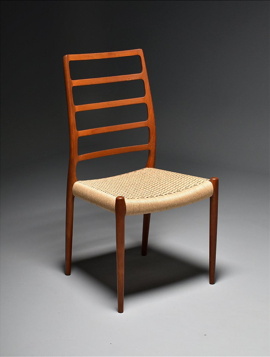 Set Of 6 Niels Otto Moller Teak Danish Chairs-photo-3