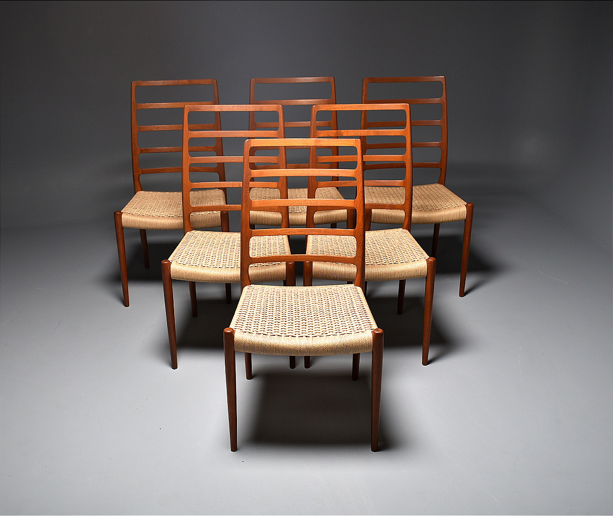 Set Of 6 Niels Otto Moller Teak Danish Chairs