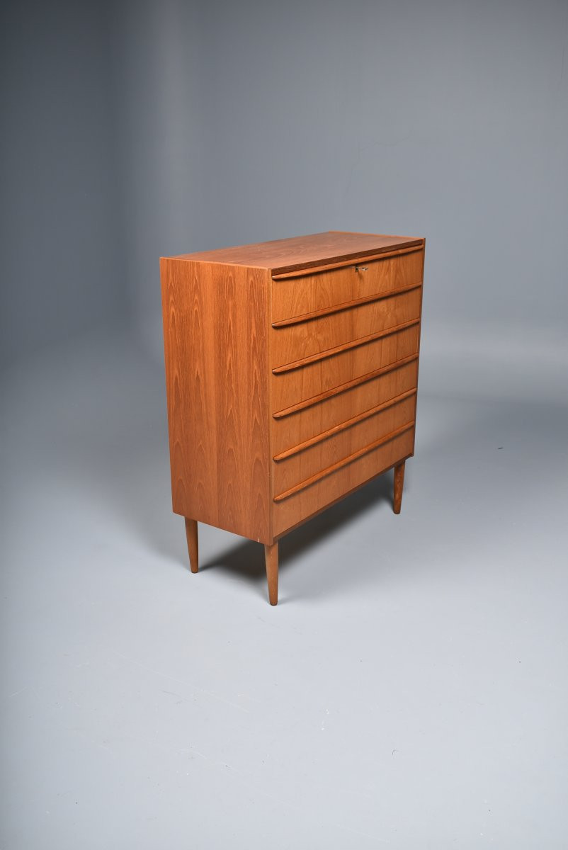 Vintage 6-drawer Teak Chest-photo-5
