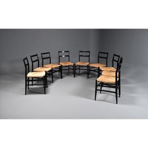 Série de 9 chaises "Leggera" de Gio Ponti pour Cassina
