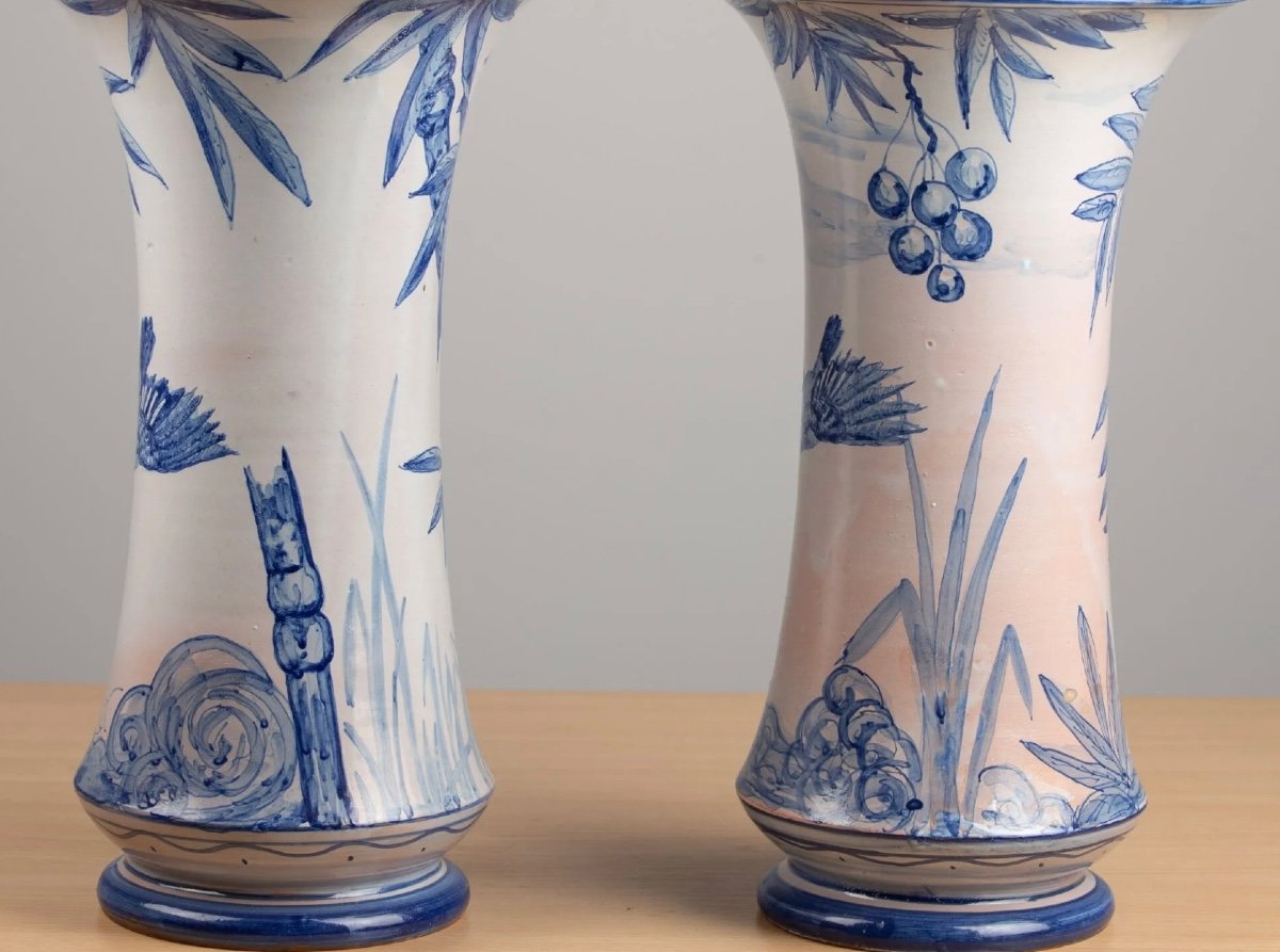 Pair Of Vases, Nevers, Montagnon-photo-2
