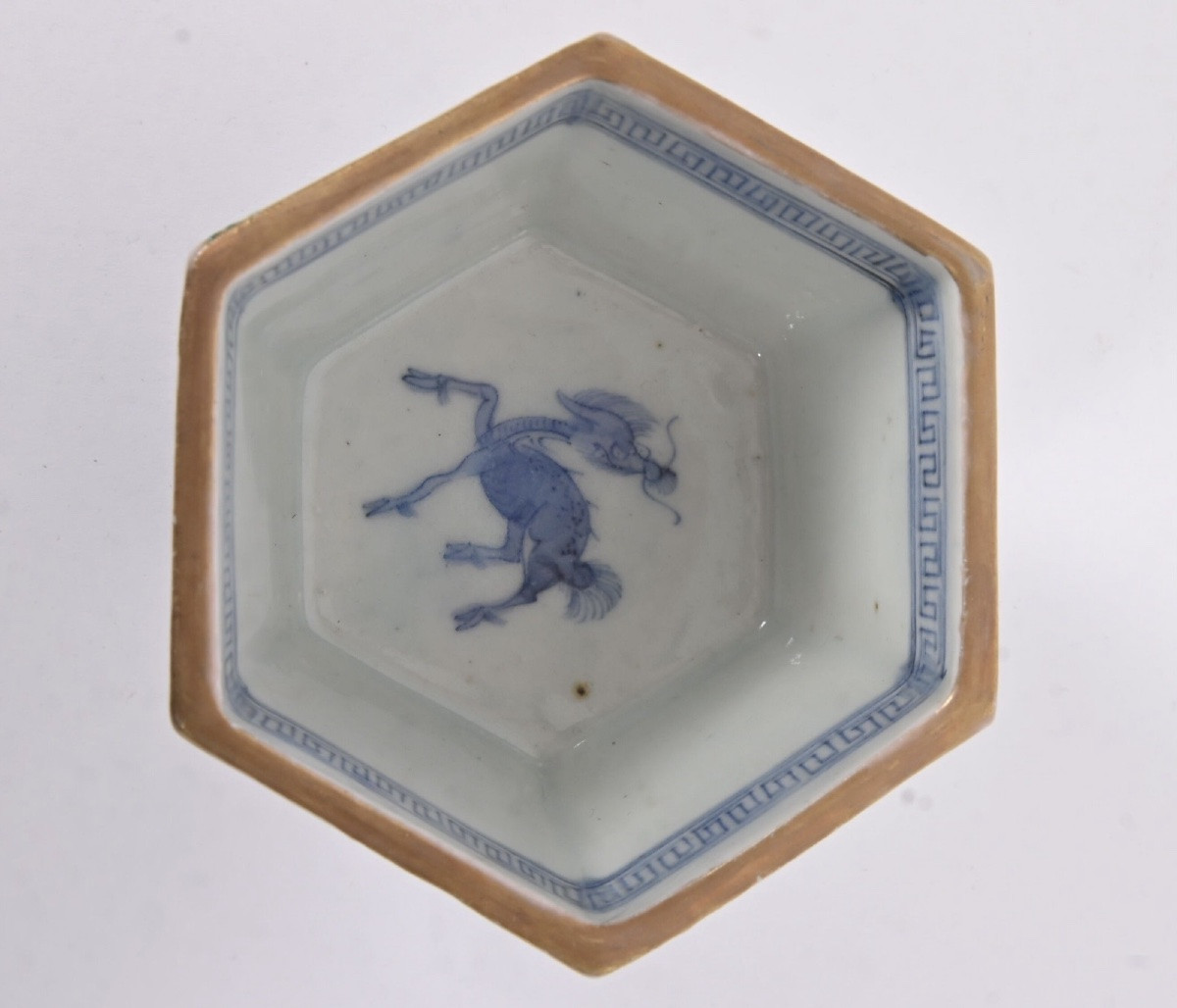 19th Century: Hexagonal Bowl From The Arita Kilns.-photo-5