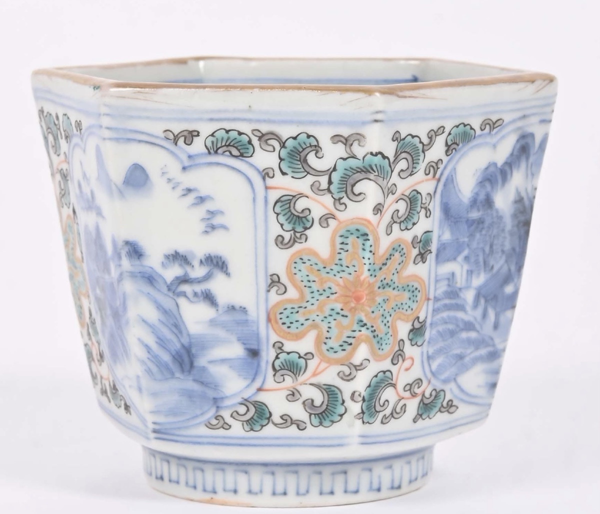 19th Century: Hexagonal Bowl From The Arita Kilns.