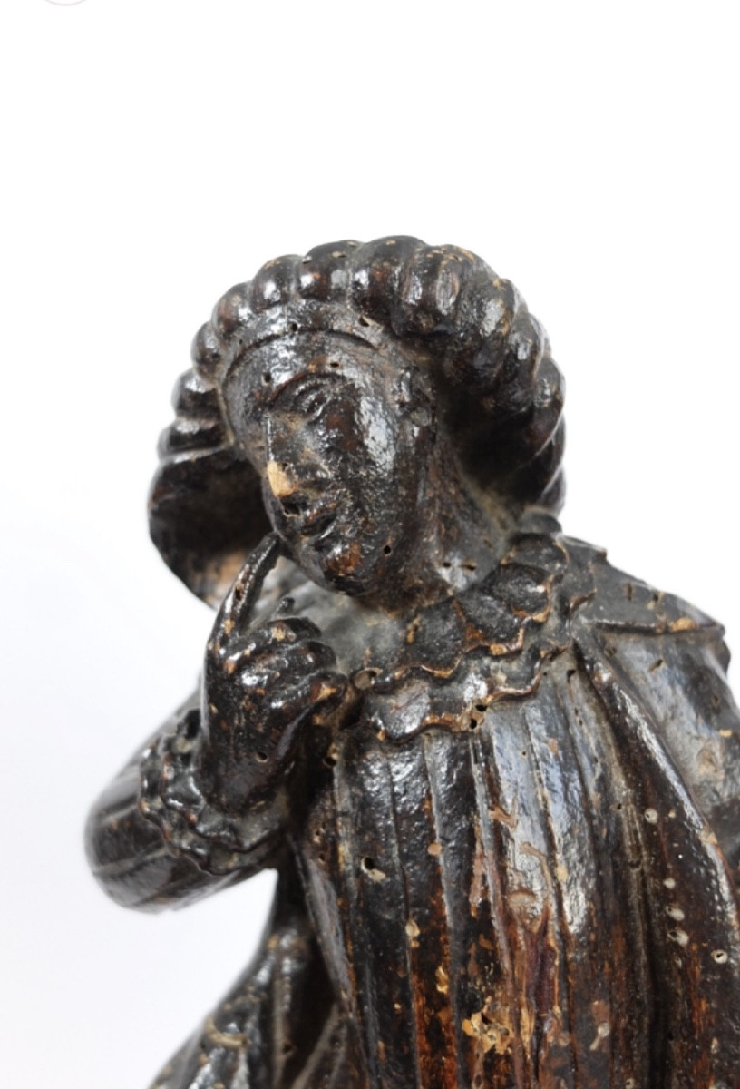 17th Century: Character From The Commedia Dell'arte In Carved Wood.-photo-1