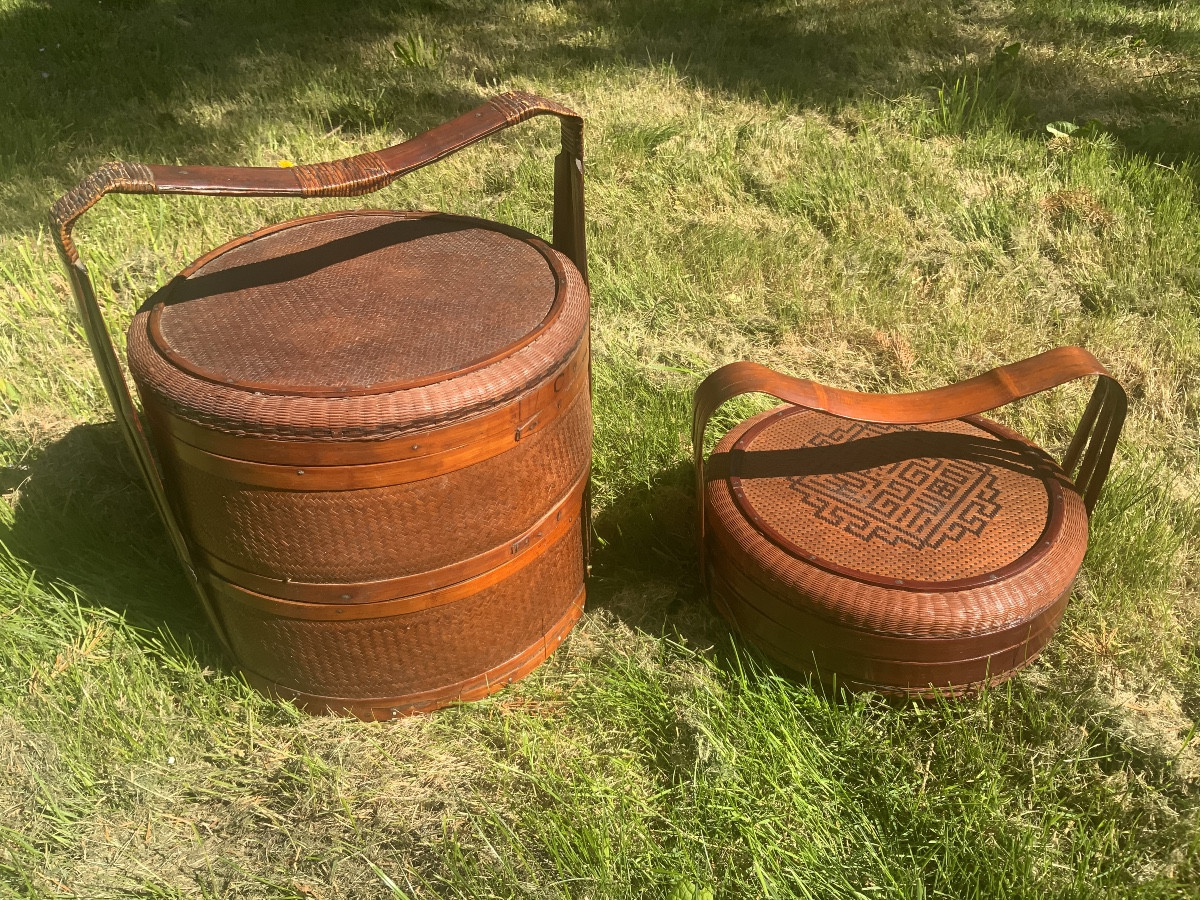 China, 20th Century: Two Wedding Baskets 