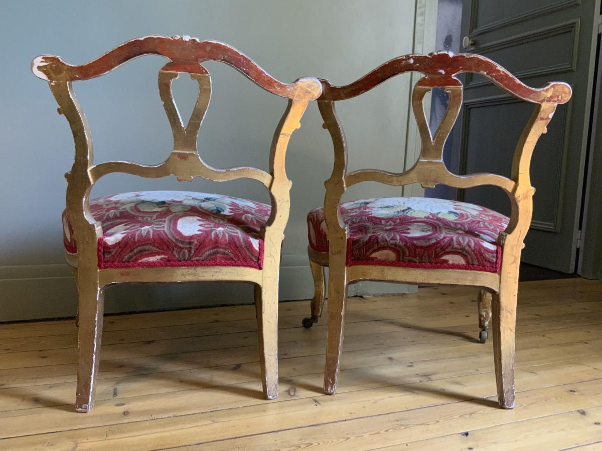 19th Century: A Pair Of Napoleon III Armchairs-photo-7