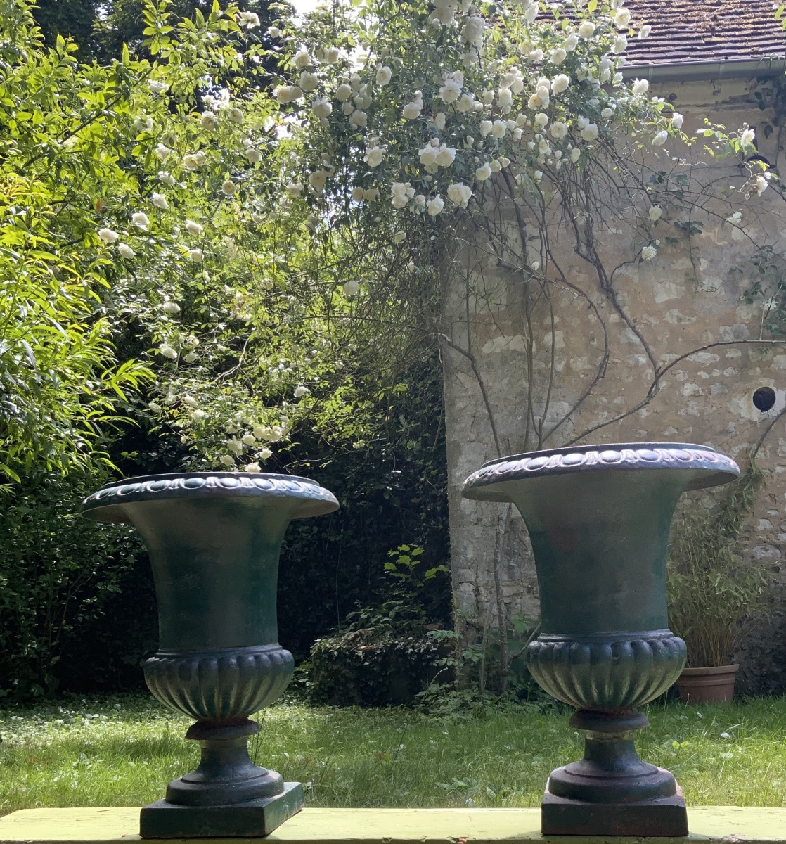 Paire de vases Médicis en fonte-photo-4