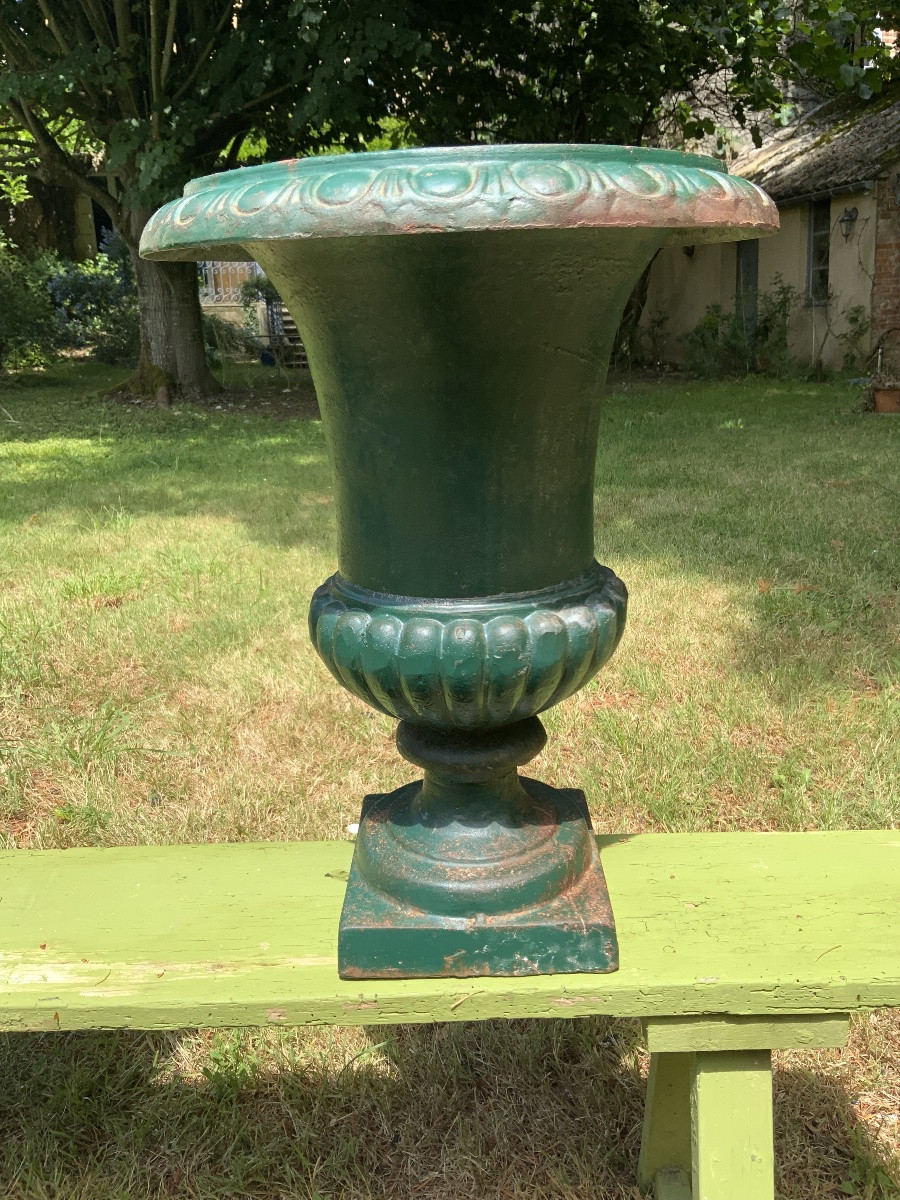 Paire de vases Médicis en fonte-photo-4
