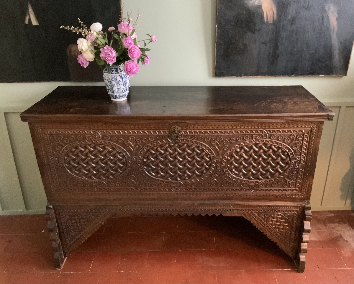 Circa 1900: An Important Syrian Walnut Chest -photo-2