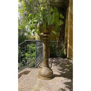 “art Nouveau” Column And Plant Pot