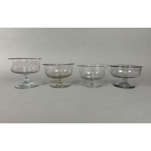 19th Century: Four Small Blown Glass Bowls