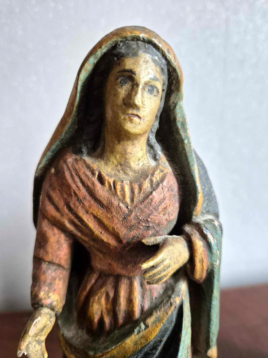 Religious Subjects In Polychrome Gilded Wood - 18th Century-photo-1