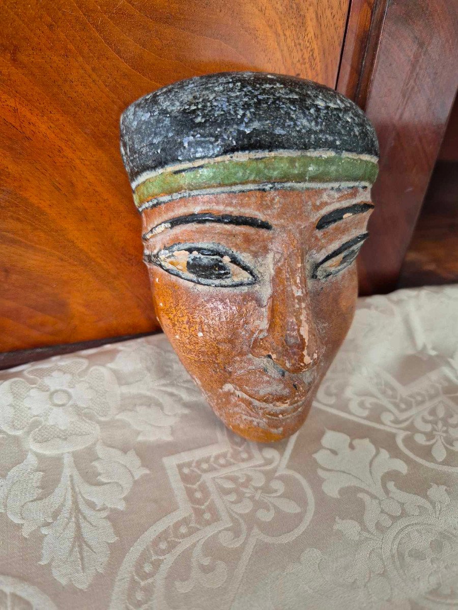 Masque égyptien Souvenir du Grand Tour – Terre cuite -photo-2