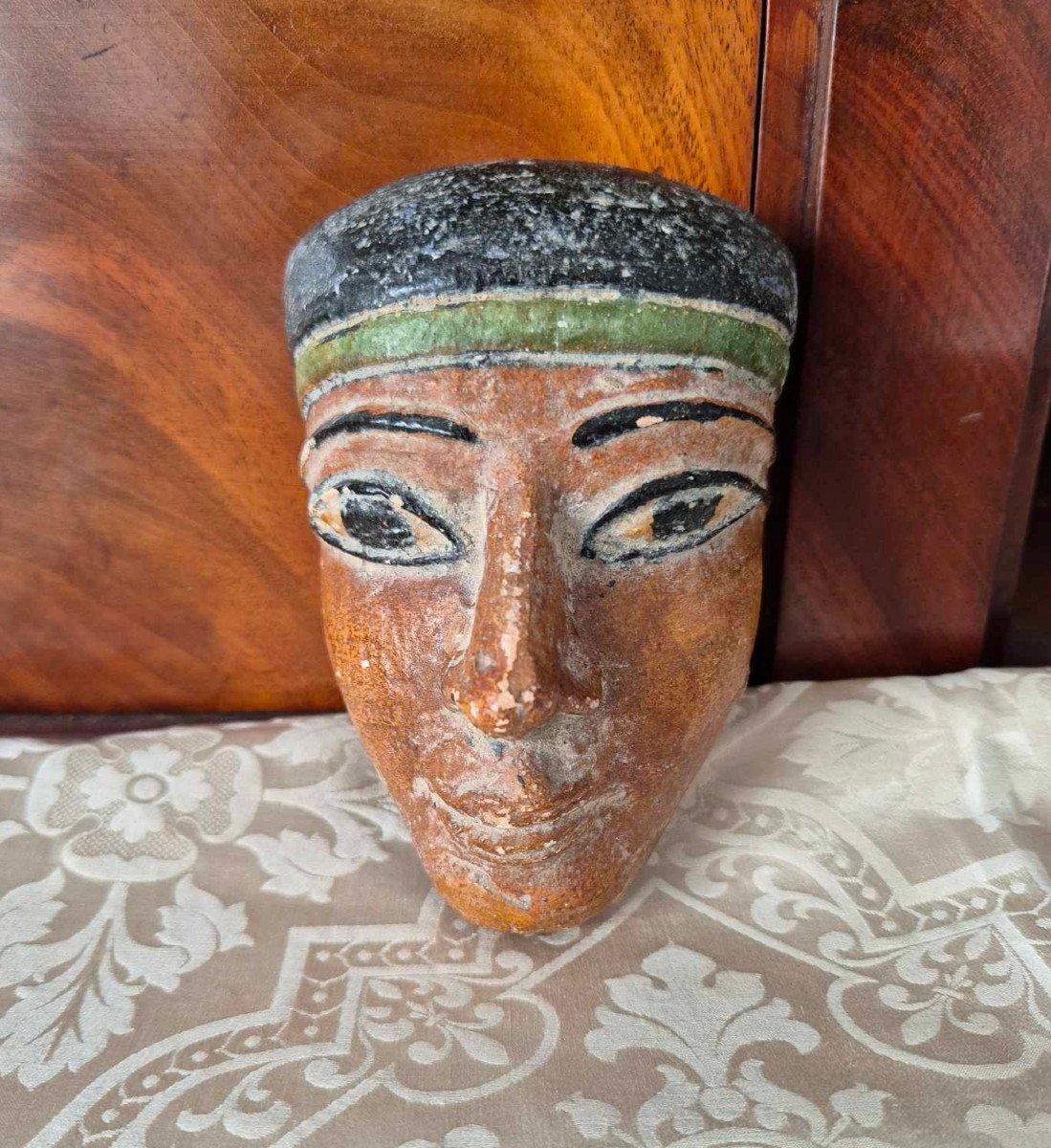 Masque égyptien Souvenir du Grand Tour – Terre cuite -photo-3