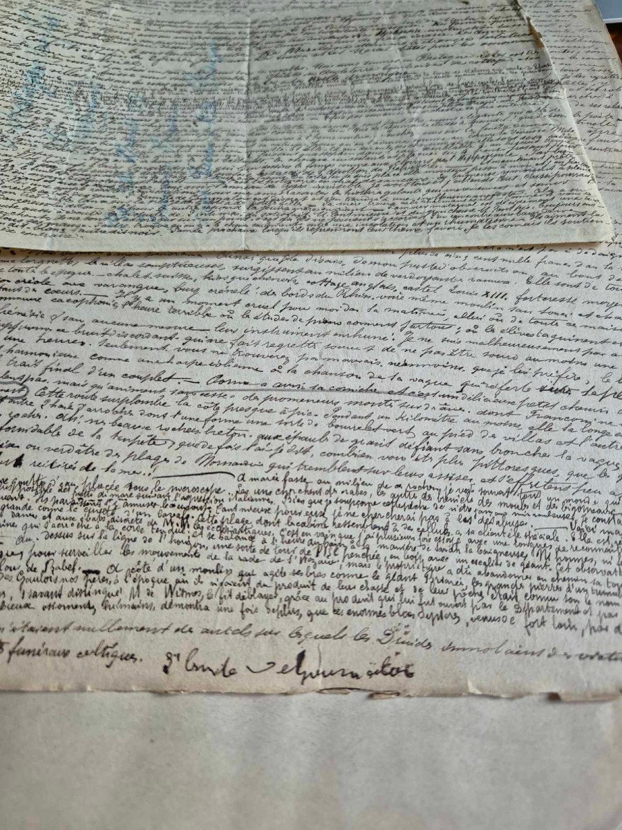 Pornic Letters 1884 - Manuscript By Paul Eudel -photo-4