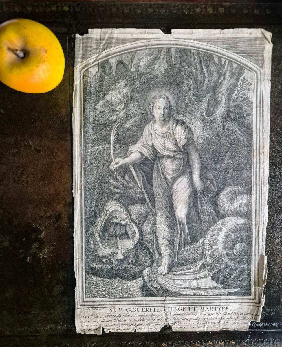 St. Margaret After Raphael - Engraving -photo-2