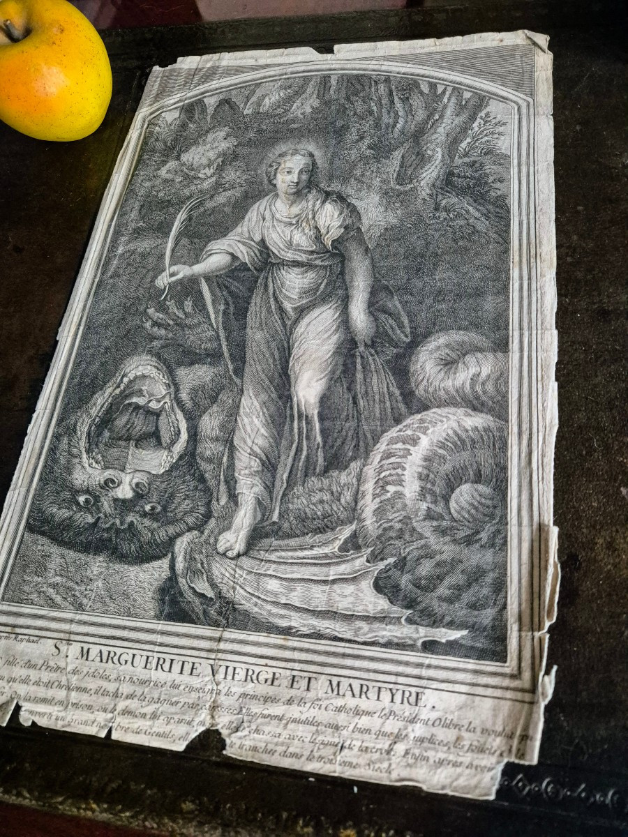 St. Margaret After Raphael - Engraving -photo-3